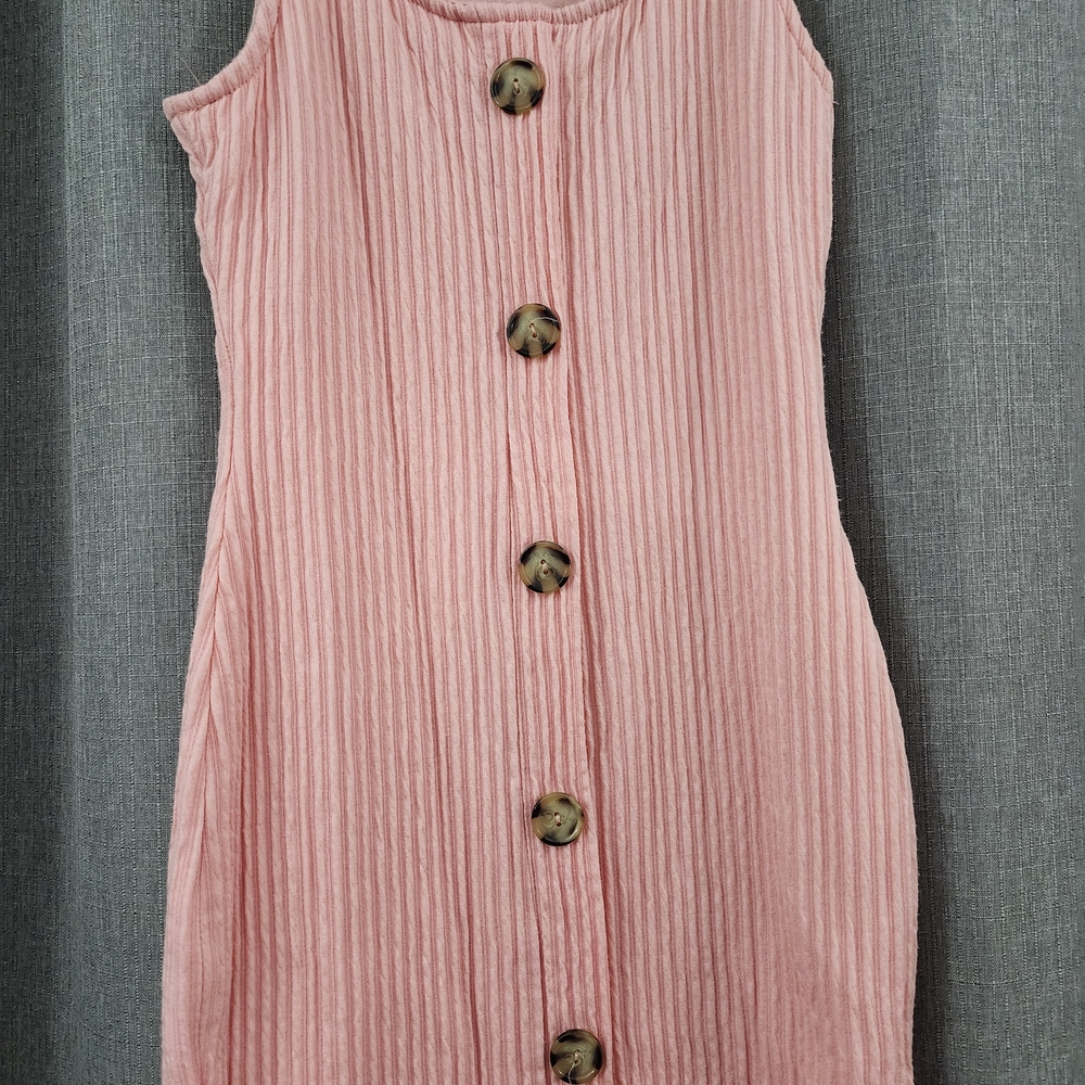 Pink Button-Down Ribbed Dress - Picture 4 of 6